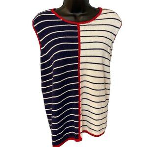 Josephine Chaus Woman Sleeveless Pullover Ramie Cotton Sweater Sz 3X